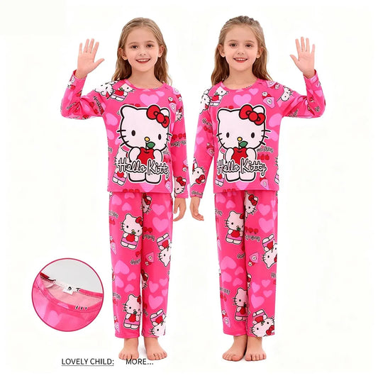 Girls Pajamas Sets Sleepwear Hello Kitty