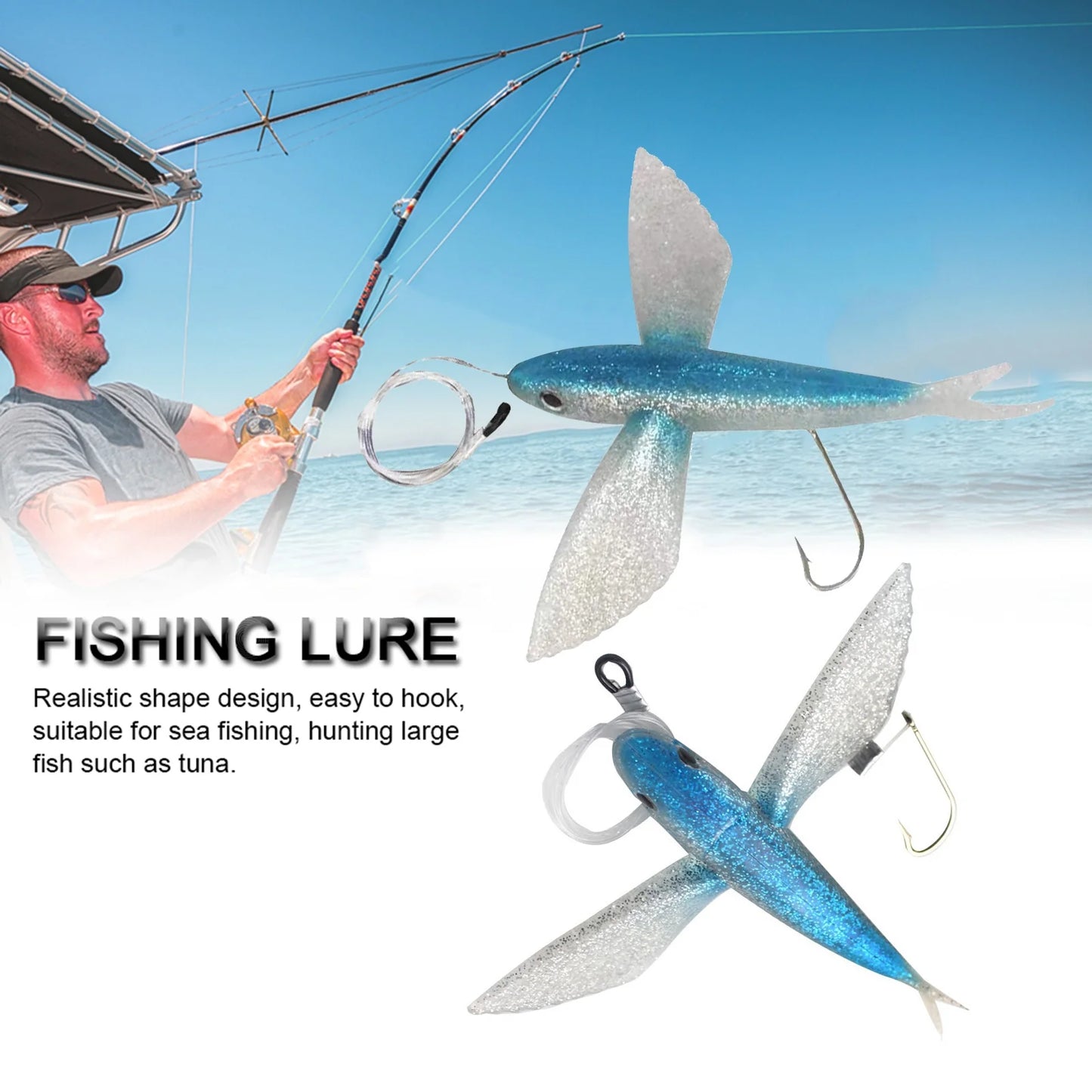 Soft Tuna Lure Flying Fish Artificial Bait