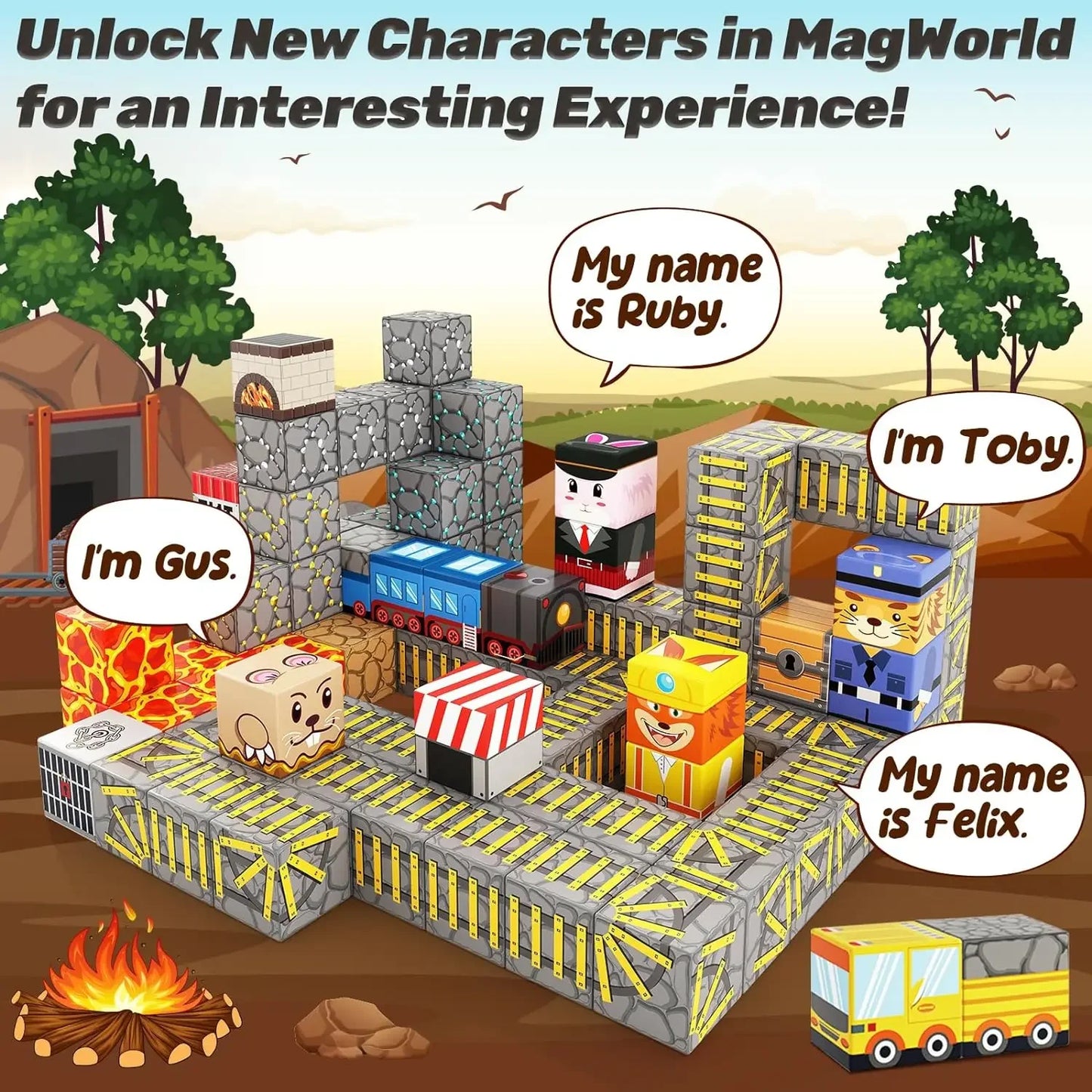 Minecraft Magnetic Building Blocks Mine World Magnet