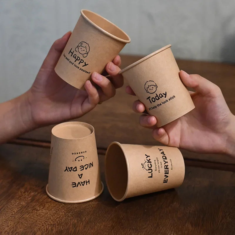 50PCS Disposable Biodegradable Paper Cup T