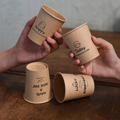 50PCS Disposable Biodegradable Paper Cup T