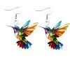 2D Acrylic Hummingbird Earrings