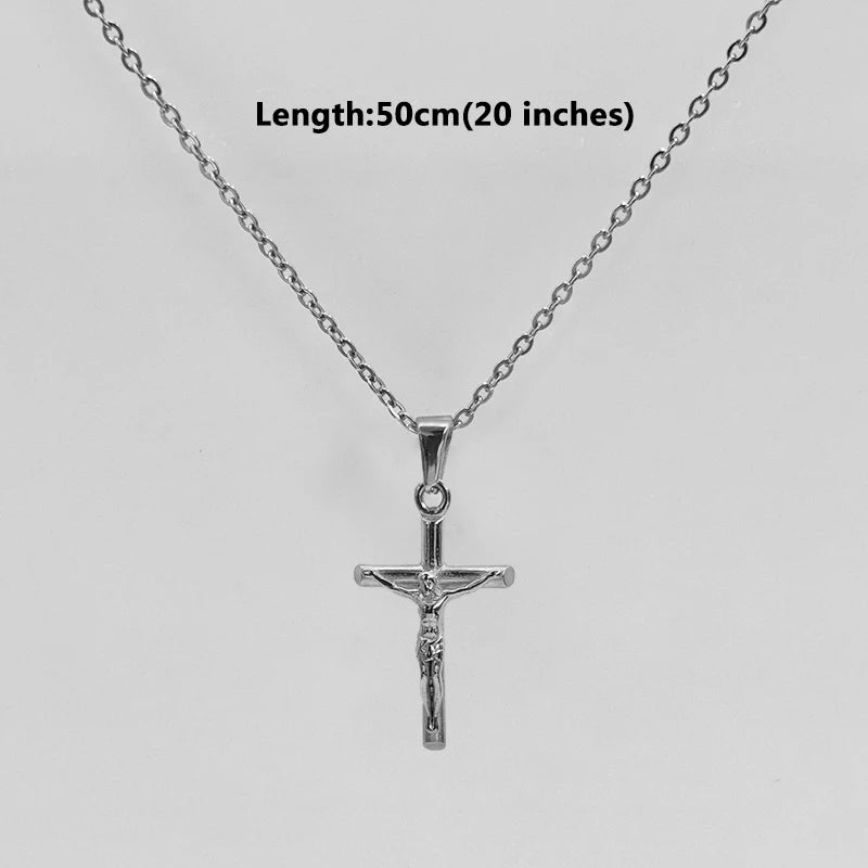 Jesus Cross 18k Gold Plated Stainless Steel Pendant