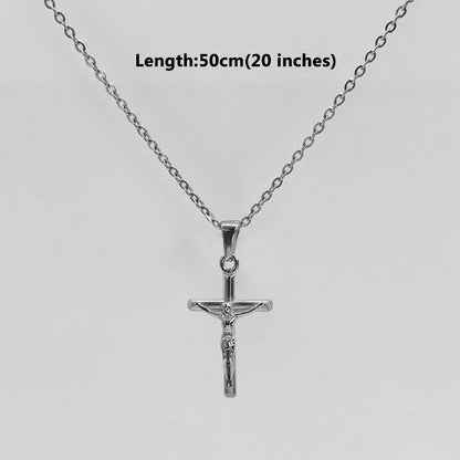 Jesus Cross 18k Gold Plated Stainless Steel Pendant