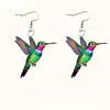 2D Acrylic Hummingbird Earrings