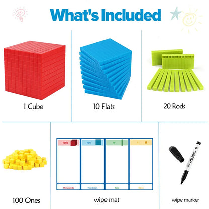 Kid Base Ten Blocks for Maths montessori