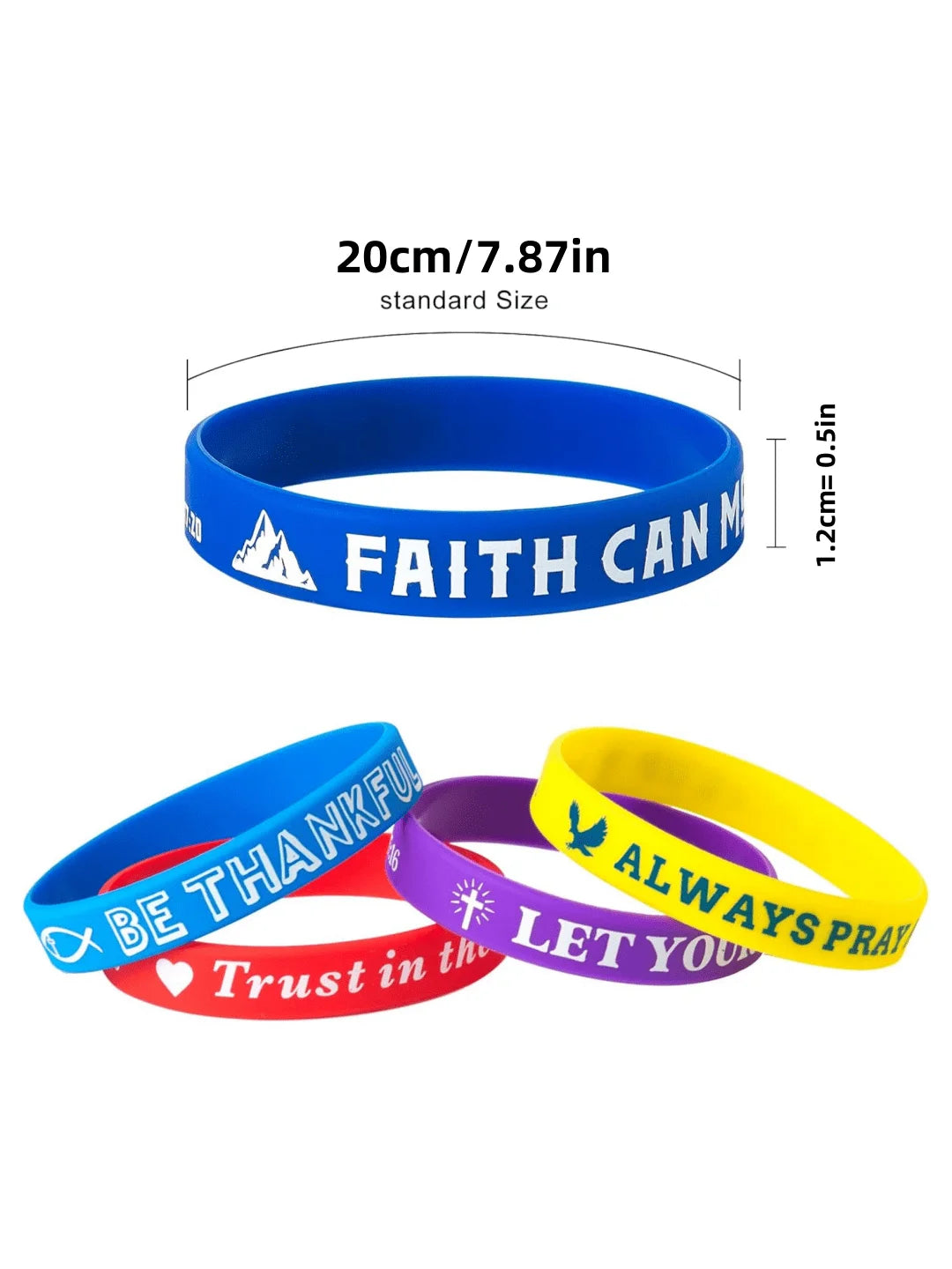 20/30/40pcs Silicone Bracelets Bulk christian bible verse