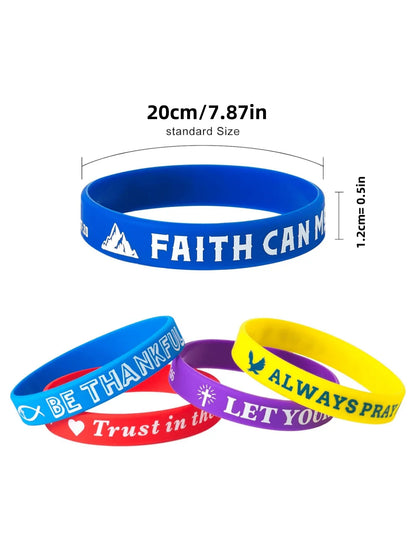 20/30/40pcs Silicone Bracelets Bulk christian bible verse