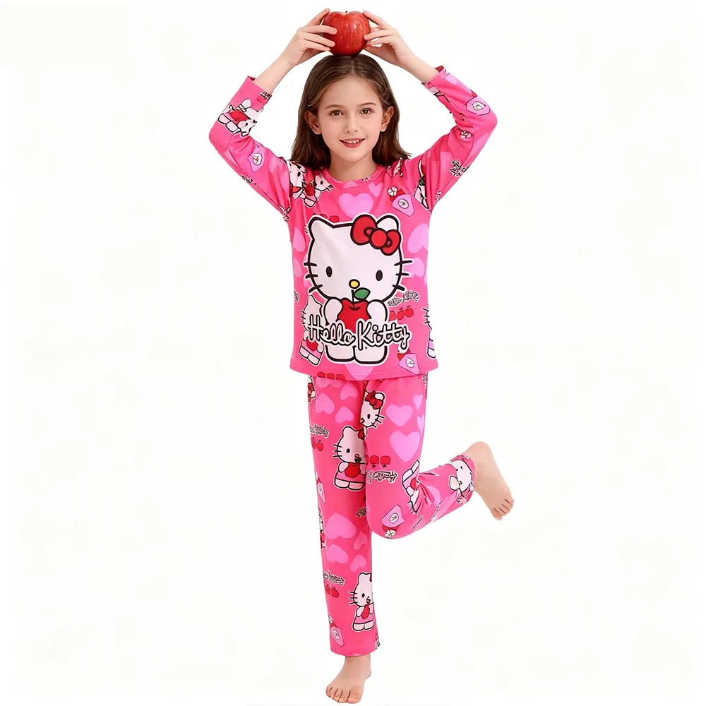 Girls Pajamas Sets Sleepwear Hello Kitty