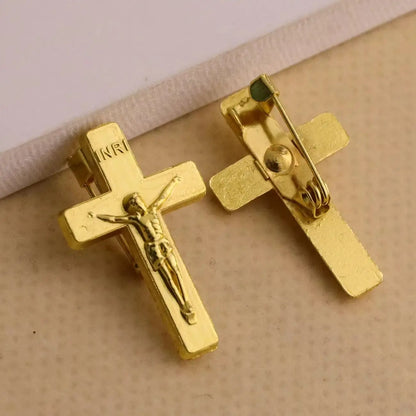 15Pcs Crucifix Cross Brooches Christian INRI Cross Badges Lapel Pin