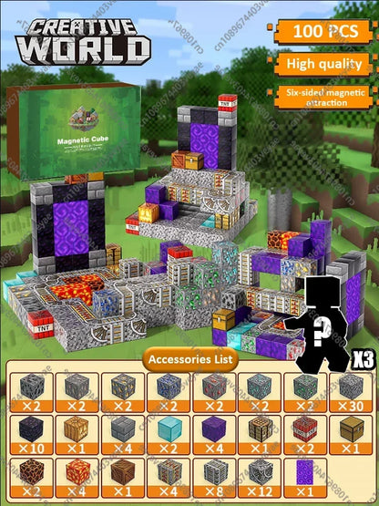 Minecraft Magnetic Building Blocks Mine World Magnet