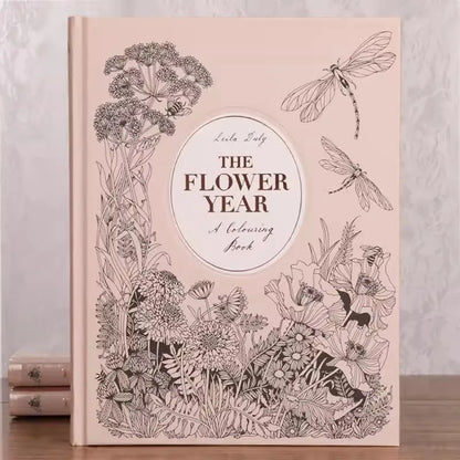 The Flower Year Colouring book