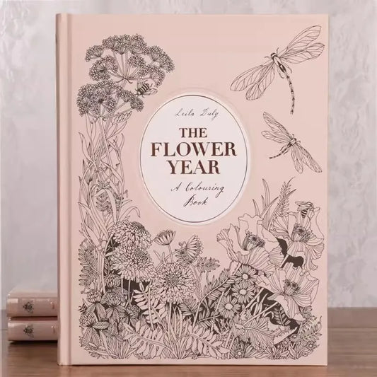 The Flower Year Colouring book