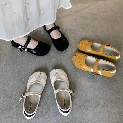 Red Ballet  Split Toe Ballerinas Flats