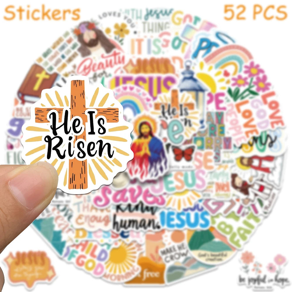 52pcs Jesus Christian stickers
