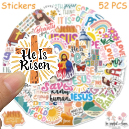52pcs Jesus Christian stickers