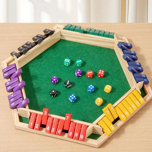 Wooden Dice Game Shut The Box for 4-6