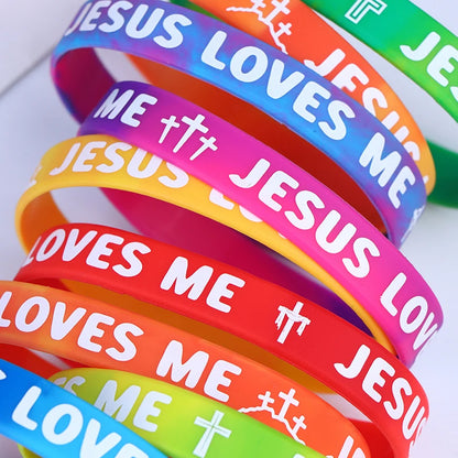 Rainbow Religious Silicone Bracelet