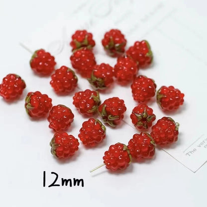 Glass Beads, Fruits, Raspberries,