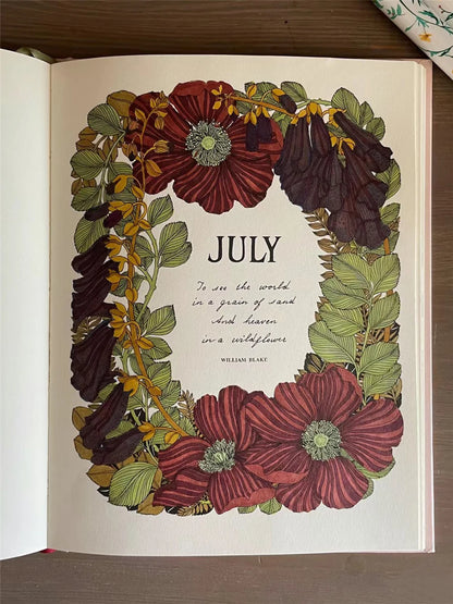 The Flower Year Colouring book