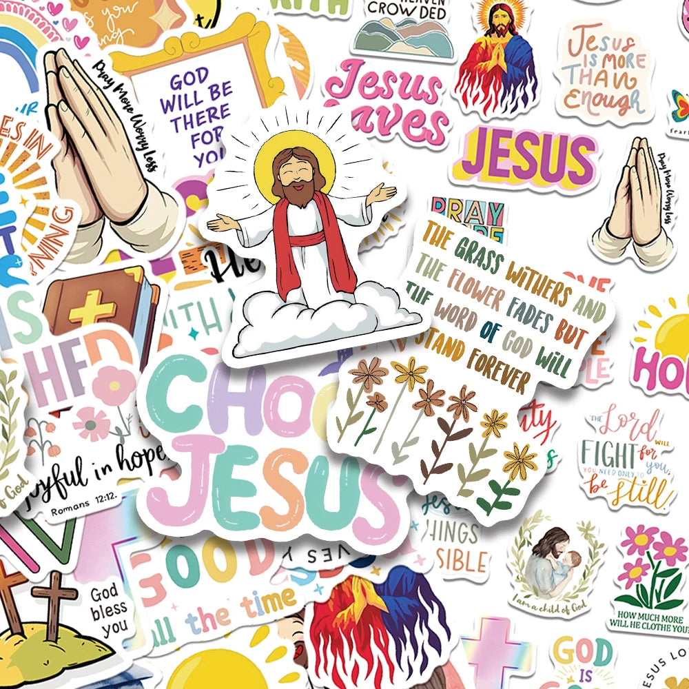 52pcs Jesus Christian stickers