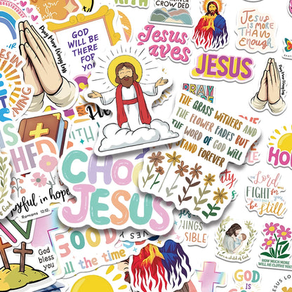 52pcs Jesus Christian stickers