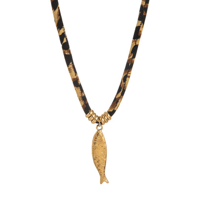 stainless steel pendant with leopard