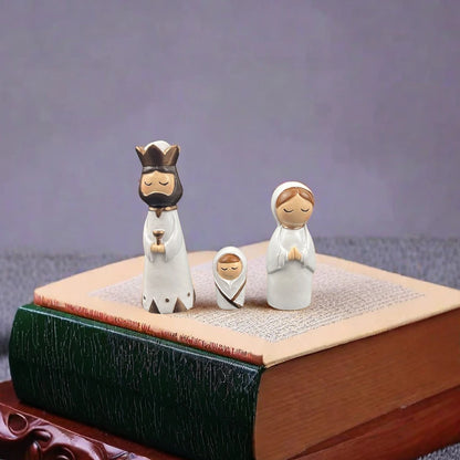 7 Pcs Small Nativity Set Resin Small