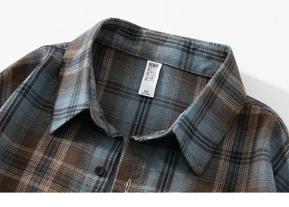10XL Men Shirt Plaid Long Sleeve Plus Size 6XL 7XL 8XL 9XL