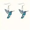 2D Acrylic Hummingbird Earrings