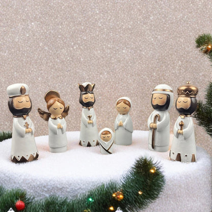 7 Pcs Small Nativity Set Resin Small