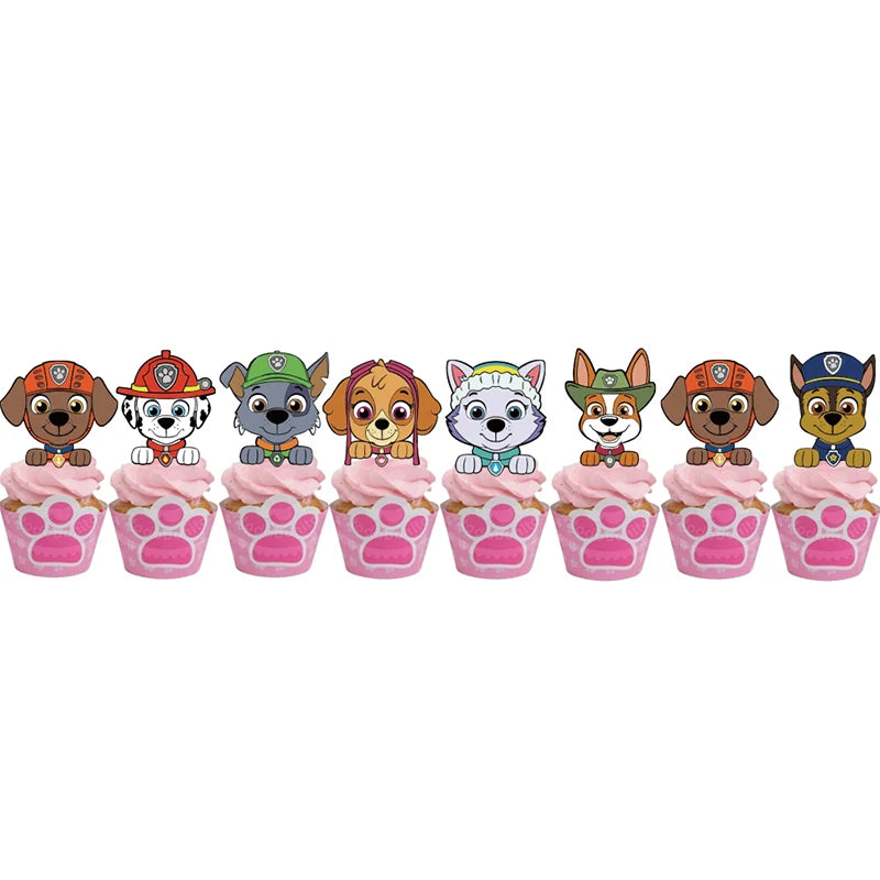16pcs PAW Patrol Chase Cake Topper