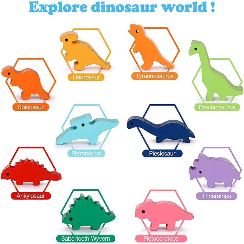 Dinosaur Building Stacking blocks Montessori