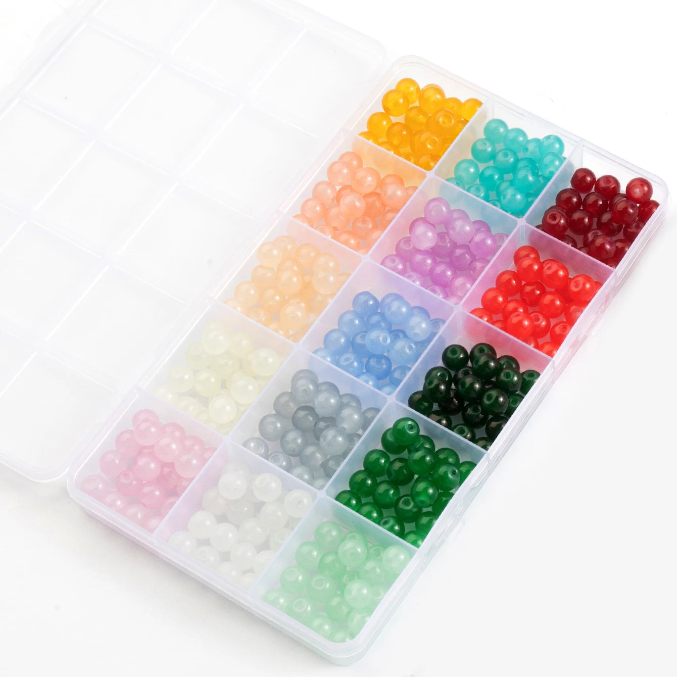 Glass Beads Bracelet Making Kits 28 Colors 8mm Crystal Beads Round Gemstone