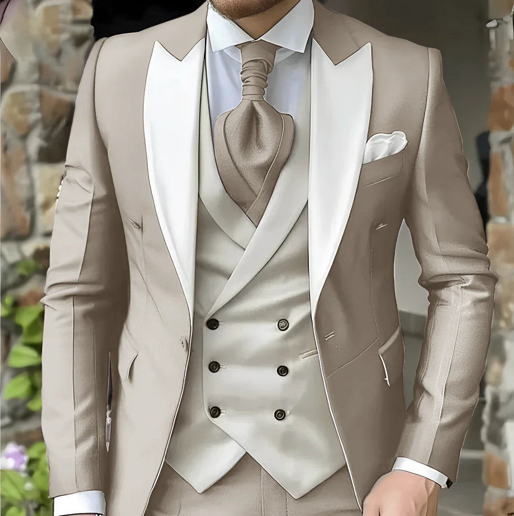 men's suit with peak lapel