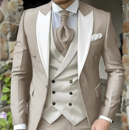 men's suit with peak lapel