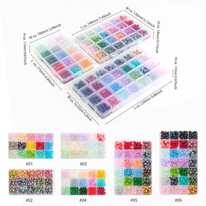 Glass Beads Bracelet Making Kits 28 Colors 8mm Crystal Beads Round Gemstone