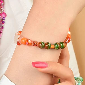 Glass Beads Jewelry Making Kit Green Color Glass Round Loose Beads