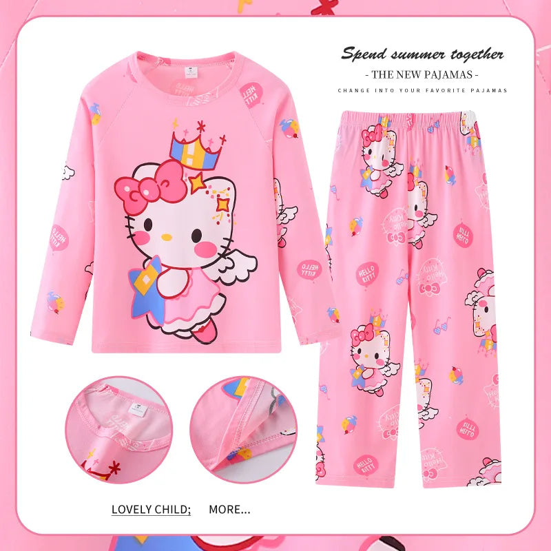 Girls Pajamas Sets Sleepwear Hello Kitty