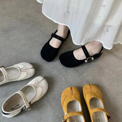 Red Ballet  Split Toe Ballerinas Flats