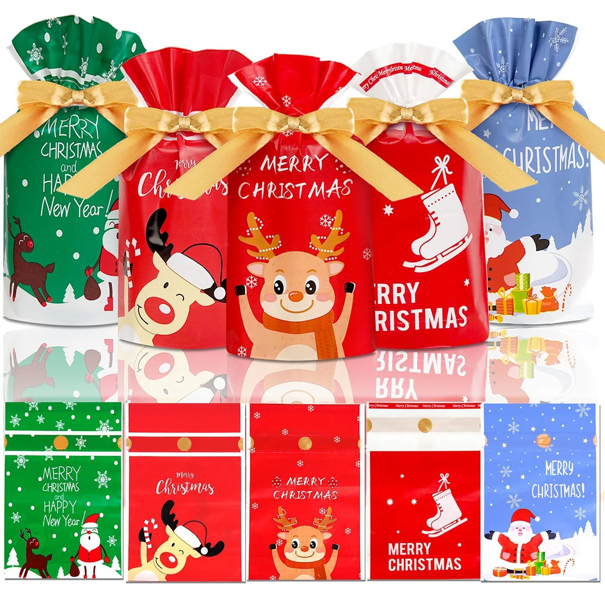 Christmas Drawstring Gift Bags