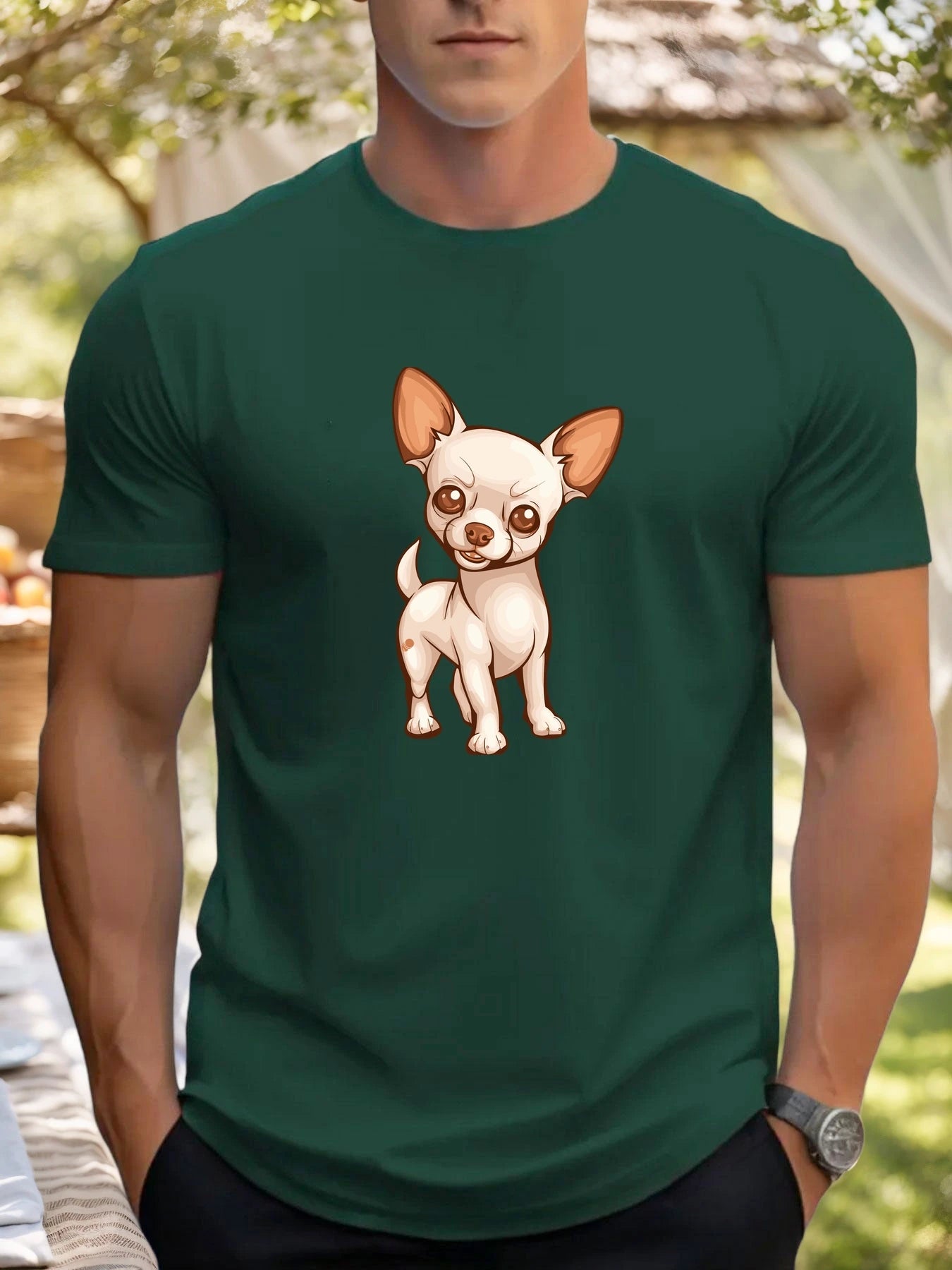 T Shirt For Mens Chihuahua 100%