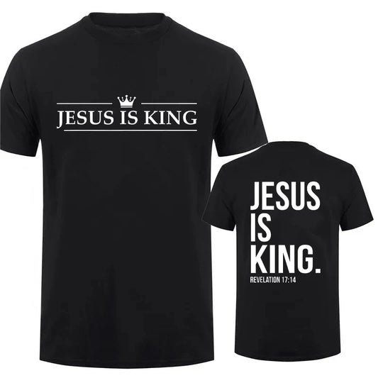 Jesus Is King Print T Shirt