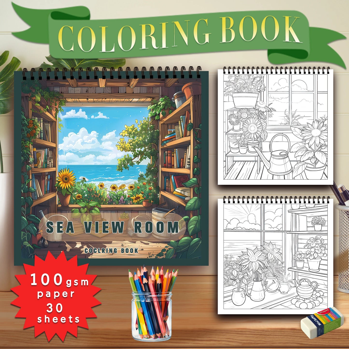 1pc, Teen Colouring Book - 30 Sheets