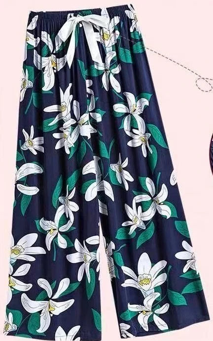 Flower Pajama Pants Summer Women's Loose