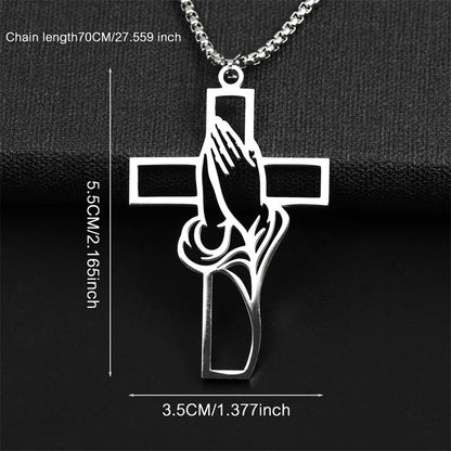 Christian Bible Cross Chain Necklace Stainless Steel pendant Necklace