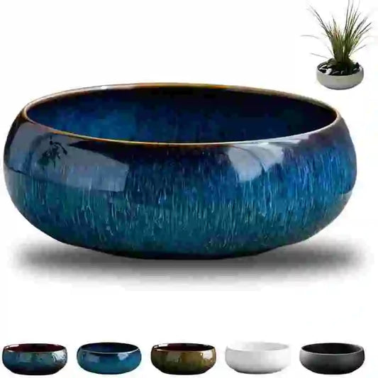 Lotus Planter Ceramic Glazed Bowl-Water Garden Planter for Lotus