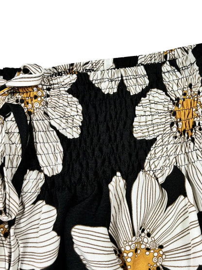 【Plus Size】 Floral Print Tie Waist Pants,