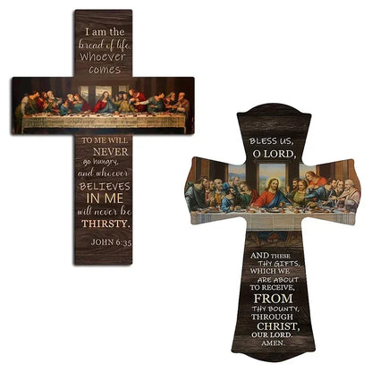 Wooden Sign: The Last Supper Scene.