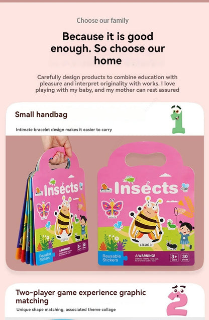 Reusable Sticker Book for Kids Vehicles Truck Stickers